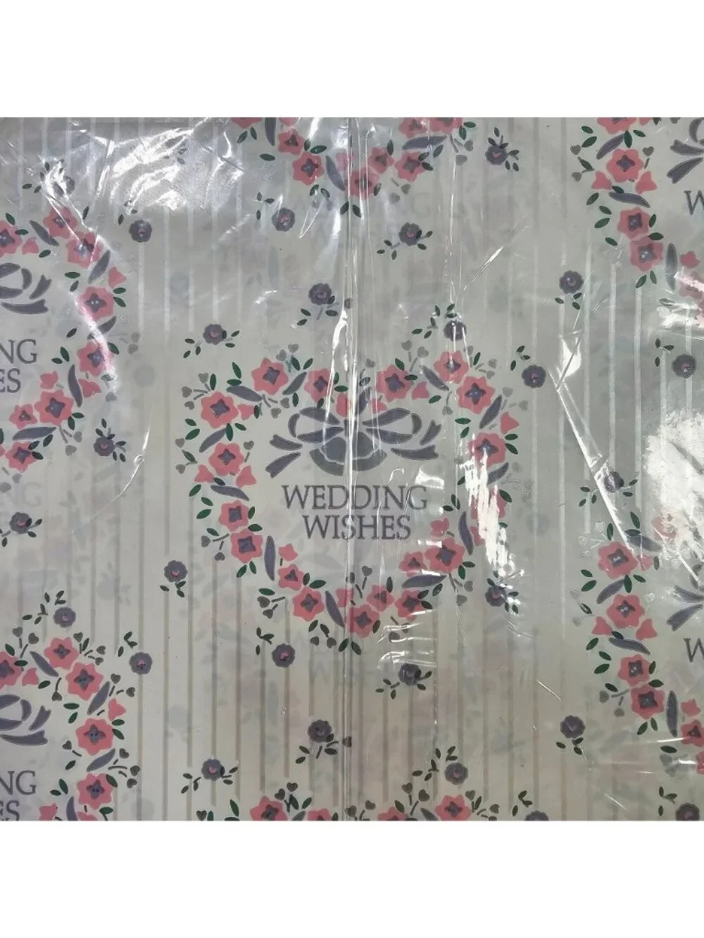Celebrations By Gibson Set of 2 Vintage Wedding Wishes Gift Wrap 4 Sheets 20x30